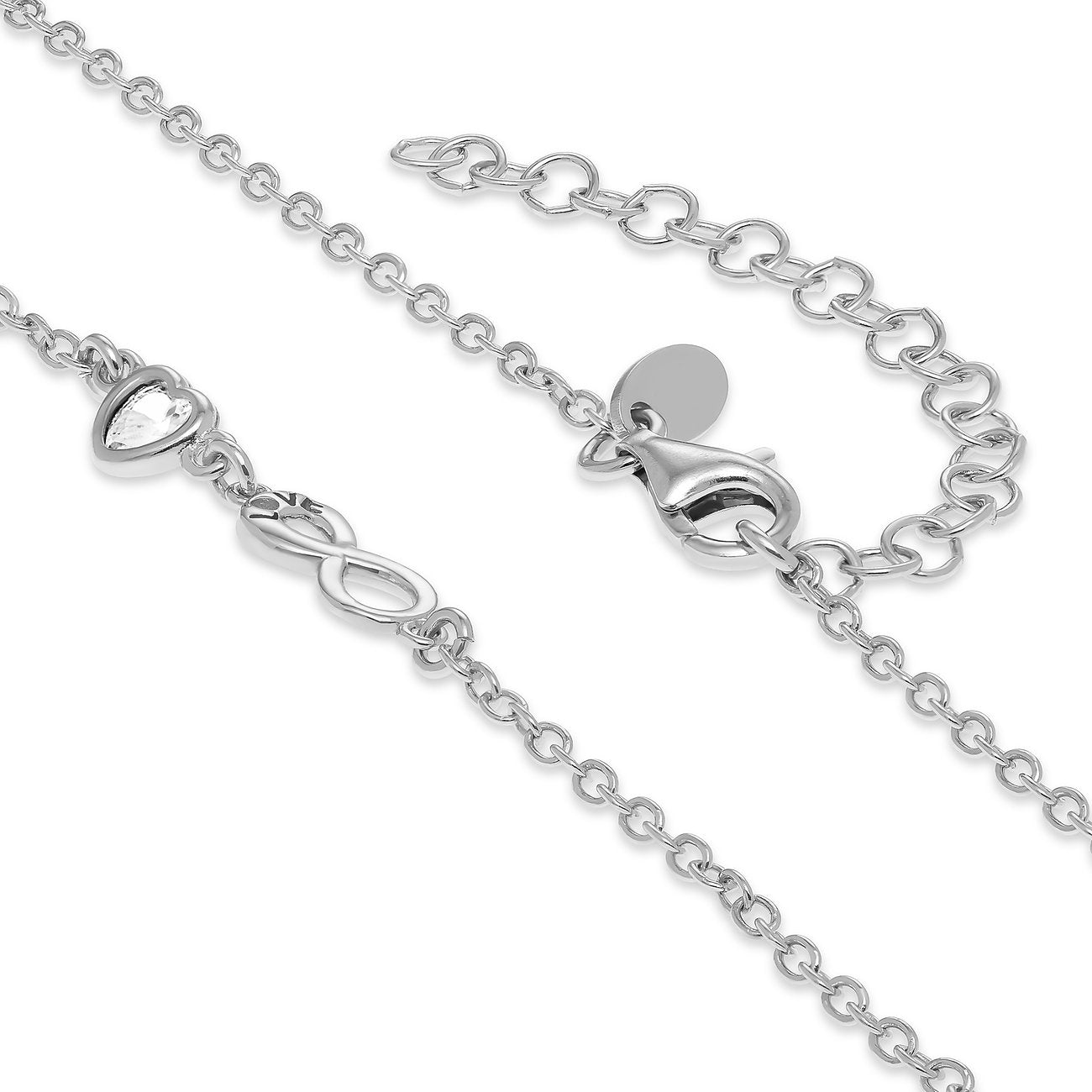 Fußkette mit Herz- und Infinity-Anhänger
