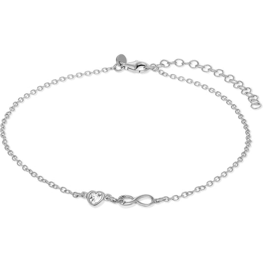 Fußkette mit Herz- und Infinity-Anhänger