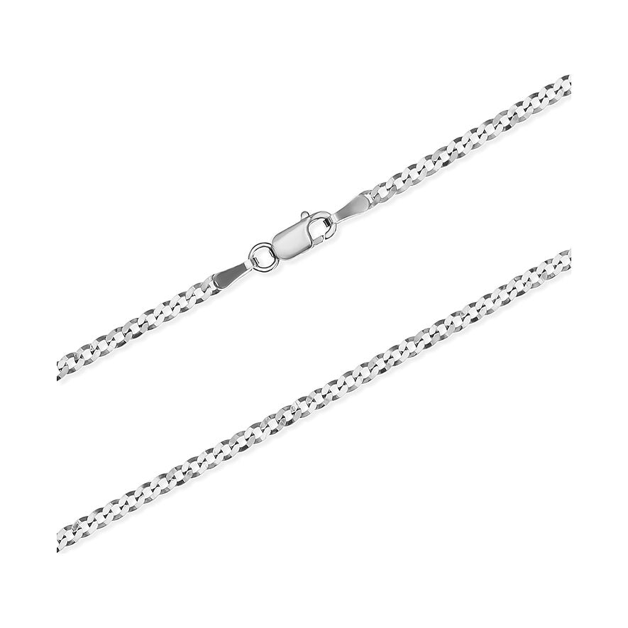 Flachpanzer-Kette aus Sterlingsilber