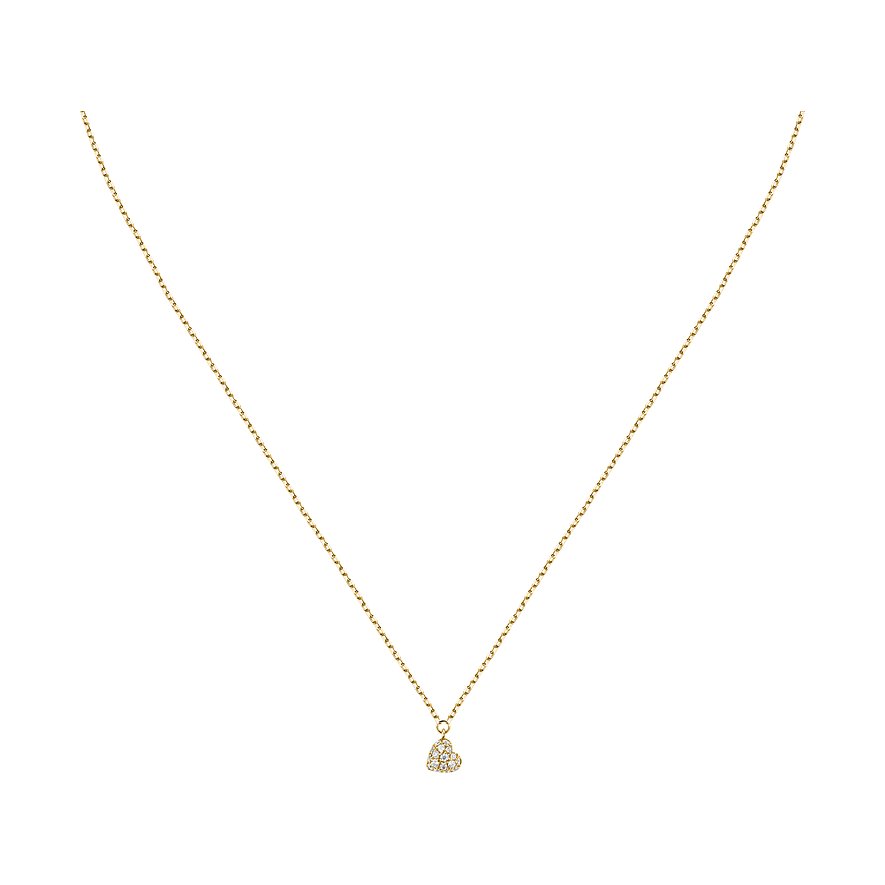 Herz-Kette aus 375er Gelbgold mit Zirkonia