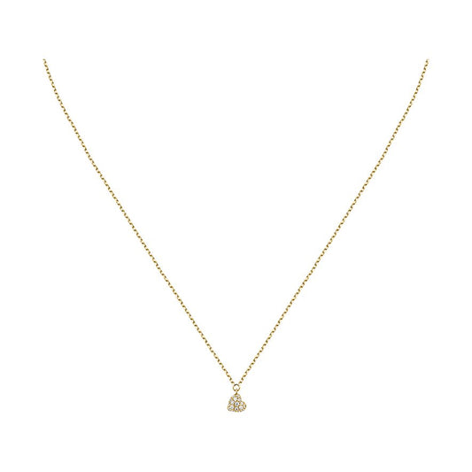 Herz-Kette aus 375er Gelbgold mit Zirkonia