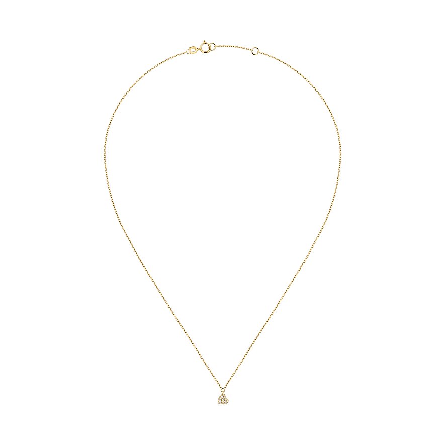 Herz-Kette aus 375er Gelbgold mit Zirkonia