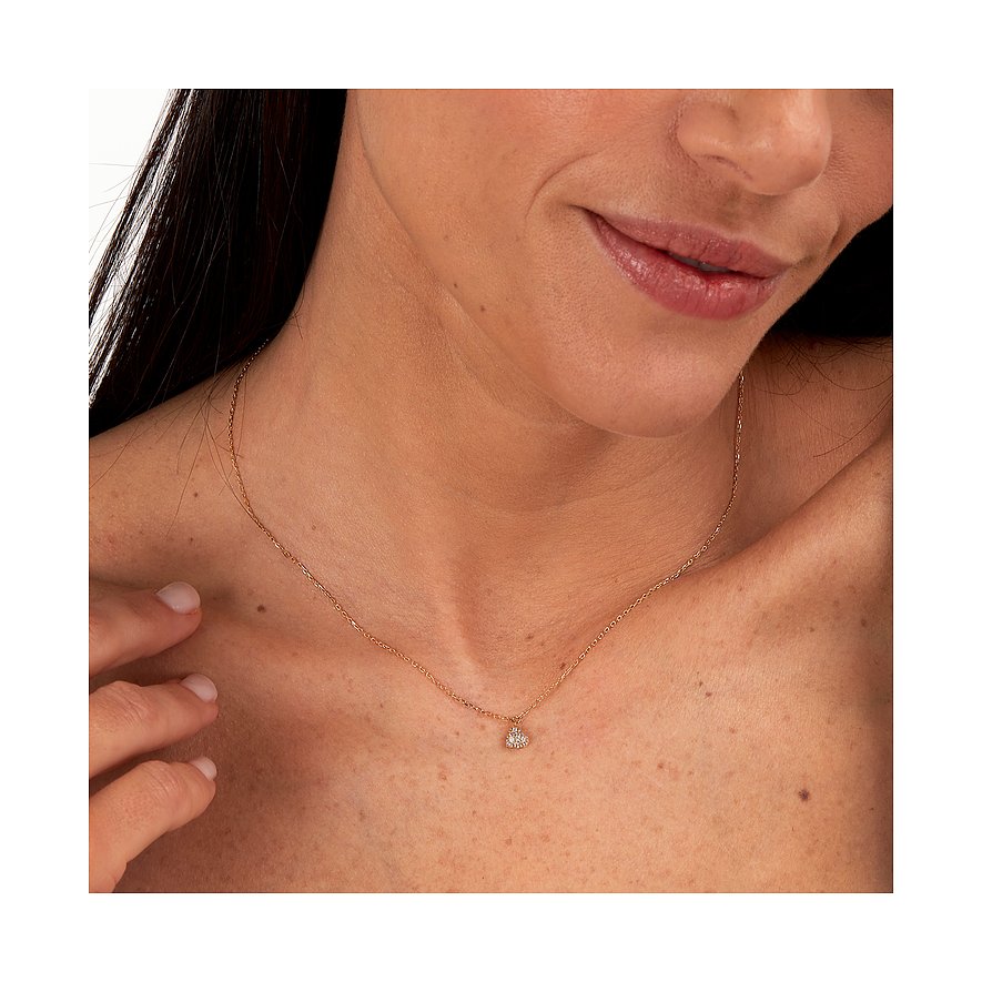 Herz-Kette aus 375er Gelbgold mit Zirkonia