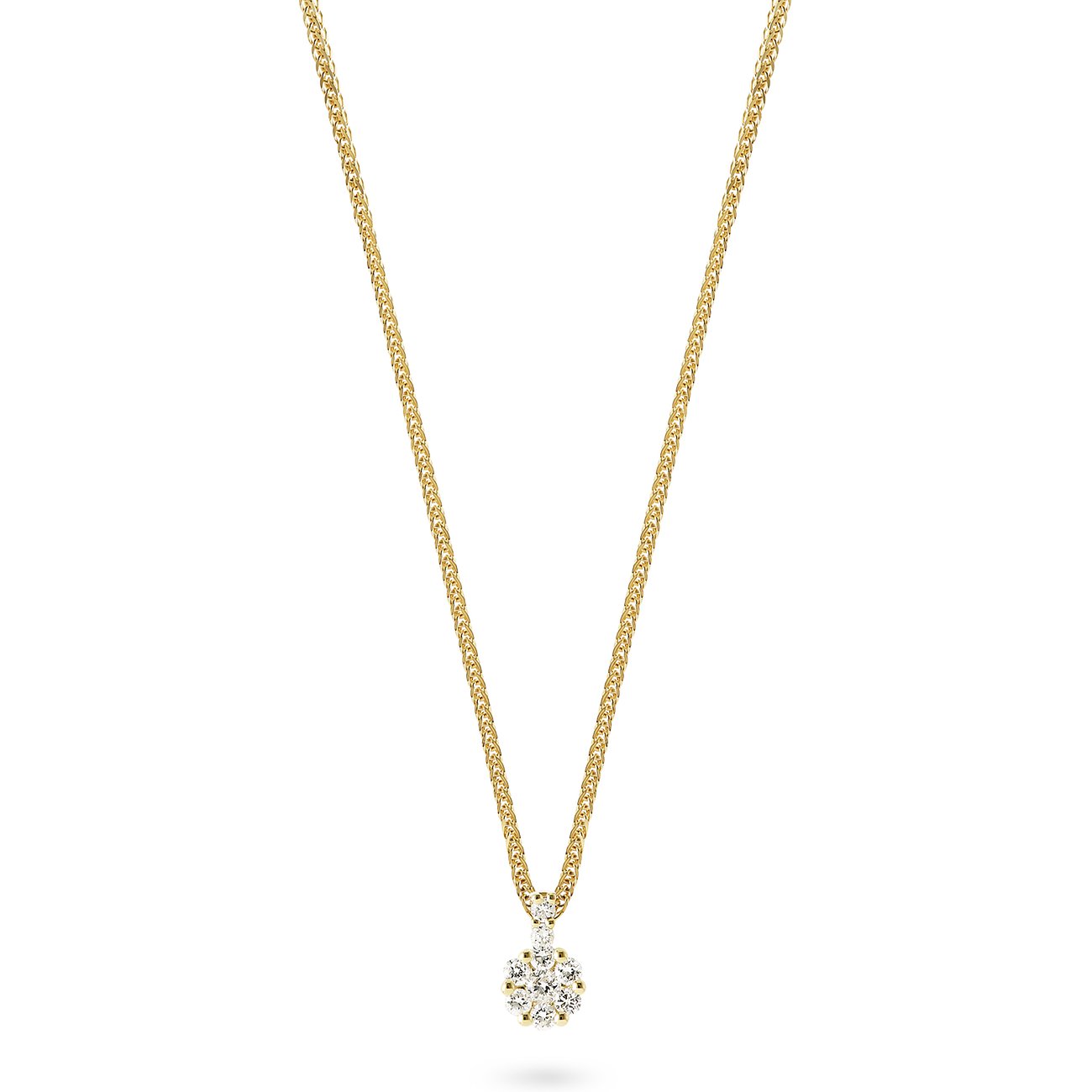 Solitär-Kette aus Weißgold