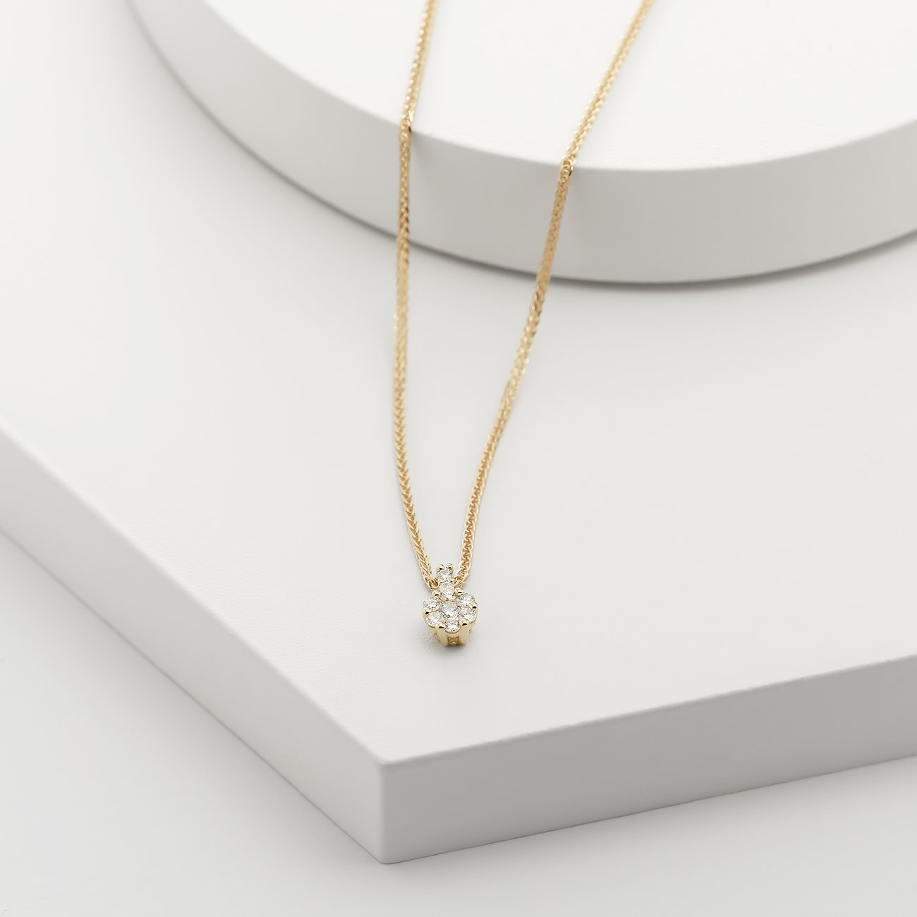 Solitär-Kette aus Weißgold