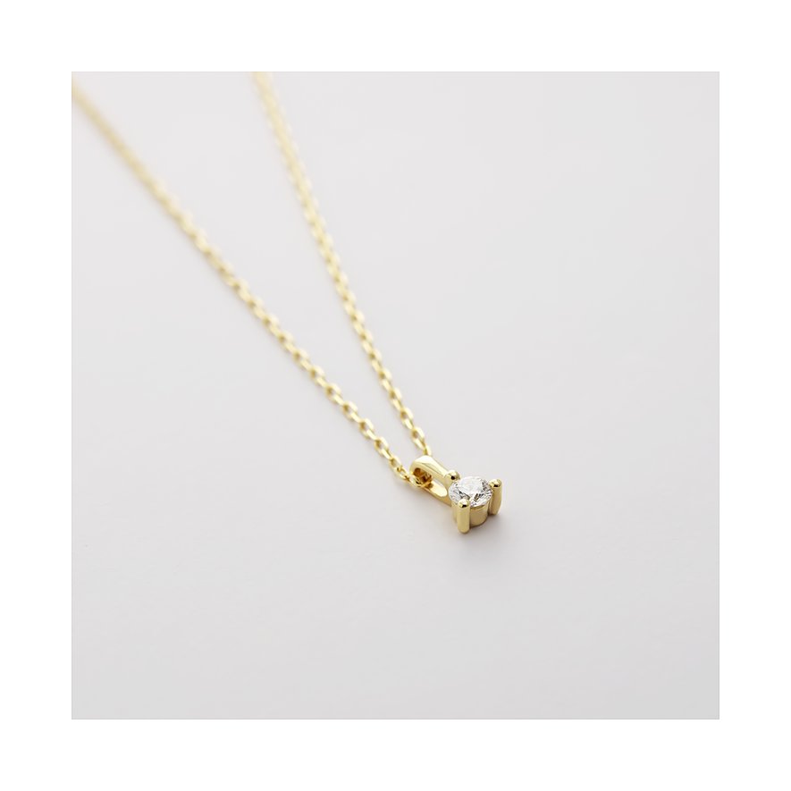 Solitär-Kette aus Weißgold