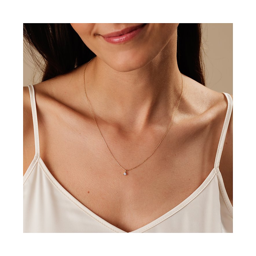Solitär-Kette aus Weißgold